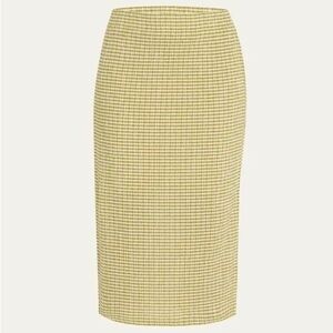 Vince Patterned Pencil Midi Skirt